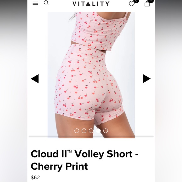 Vitality Pants - Vitality Cloud II High-Waist Cherry Bike Shorts - Pink